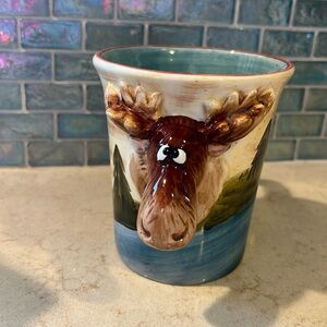 Hand Painted Moose Head Mug 12oz